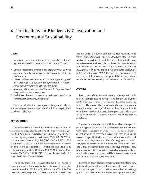 New Genetics, Food and Agriculture: Scientific ... - ArgenBio