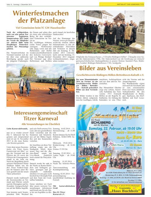 Amtsblatt Nr. 16 vom 01.12.2013 - Gemeinde Titz