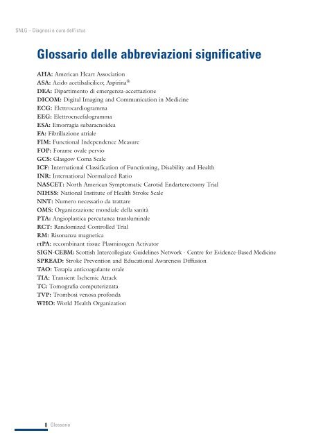 Diagnosi e cura dell'ictus - SNLG-ISS