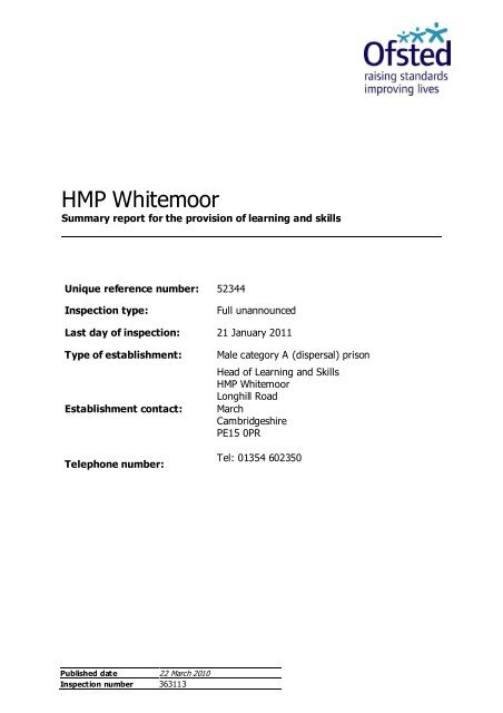 HMP Whitemoor - Inside Time