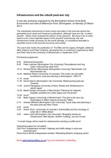 Infrastructure and the rebuilt post-war city - University of Leicester