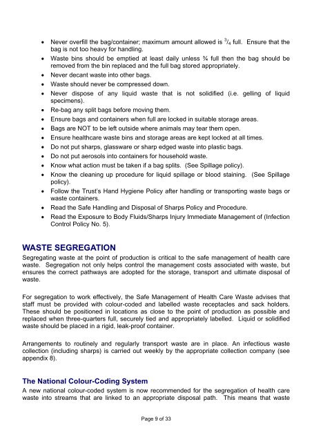 Waste Management Infection Prevention and Control Policy No.24
