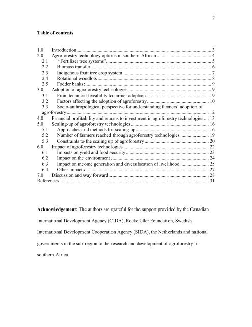 1 Adoption, Profitability, Impacts and Scaling-Up of Agroforestry ...