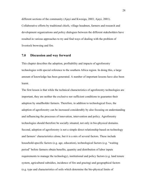 1 Adoption, Profitability, Impacts and Scaling-Up of Agroforestry ...