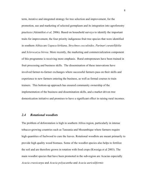 1 Adoption, Profitability, Impacts and Scaling-Up of Agroforestry ...