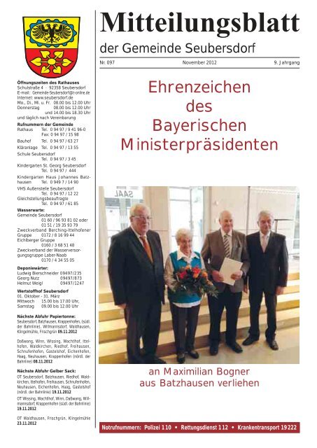 Mitteilungsblatt Ausgabe November 2012 - Seubersdorf