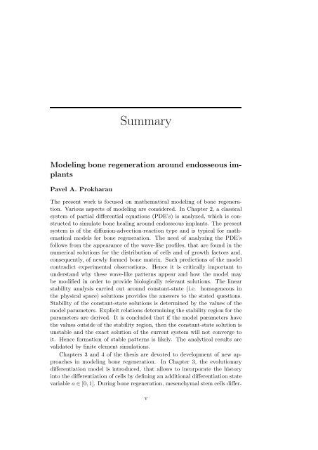 Modeling bone regeneration around endosseous implants