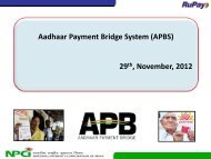 Aadhaar Payment Bridge System (APBS) - National Payments ...