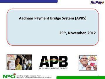 Aadhaar Payment Bridge System (APBS) - National Payments ...