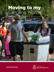 Move-In Guide - University Housing - University of South Carolina