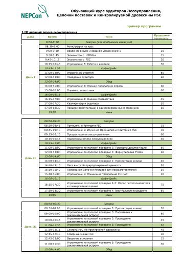 AGENDA FSC FM-COC RUS - NEPCon