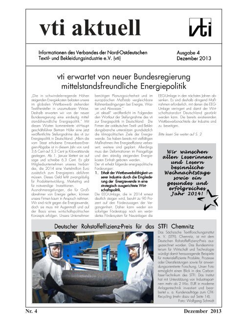 IV 2013 - Verband der Nord-Ostdeutschen Textilindustrie e.V.