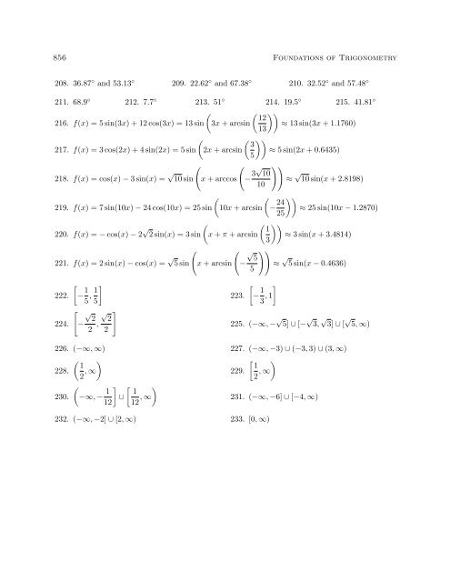 Section 10.6: The Inverse Trigonometric Functions - Ostts.org