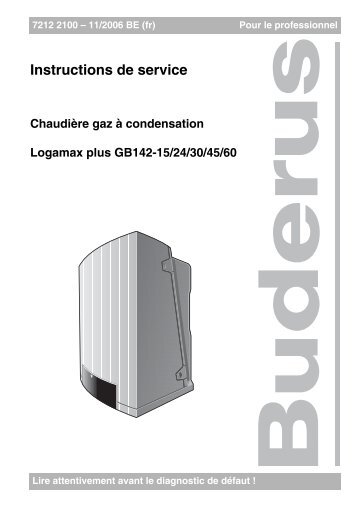 Service Manual Logamax plus GB142 - BE(fr)