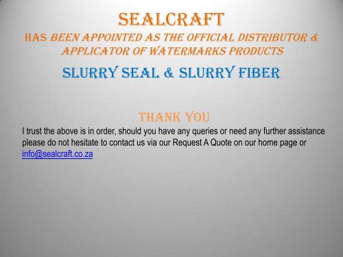 Slurry Seal - Sealcraft