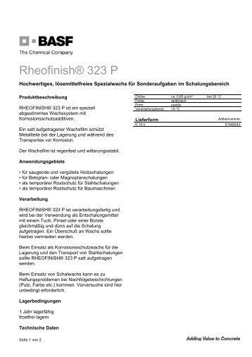 Rheofinish® 323 P - BASF Performance Products GmbH