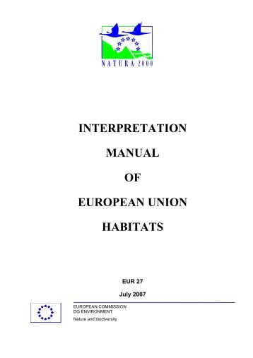 Interpretation Manual of European Union Habitats - EUR27