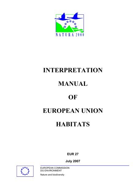 Interpretation Manual of European Union Habitats - EUR27