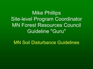 Minnesota Soil Disturbance Guidelines