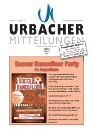 Soccer Dancefloor Party im Jugendhaus - Gemeinde Urbach