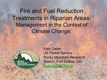 Fire and Fuel Reduction Treatments in Riparian Areas: