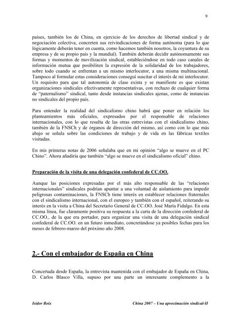 China 2006 â Una aproximaciÃ³n sindical