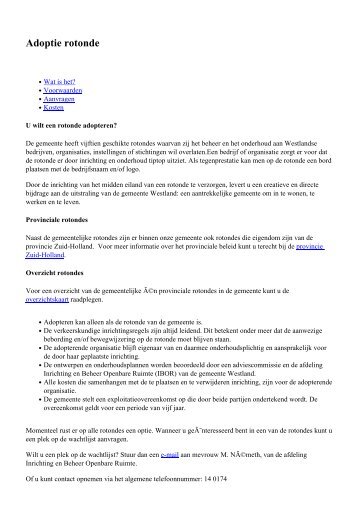 Adoptie rotonde - Gemeente Westland