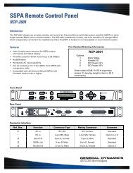 SSPA Remote Control Panel - General Dynamics SATCOM ...