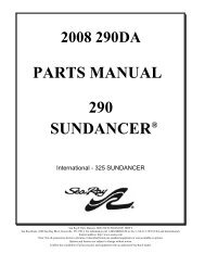 parts manual 2008 290da sundancer - Sea Ray Boats