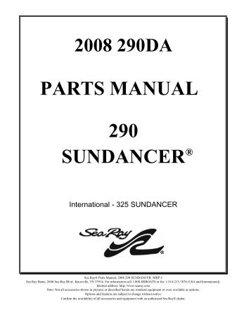 parts manual 2008 290da sundancer - Sea Ray Boats