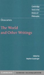 Descartes - The World and Other Writings - Dickinson State University