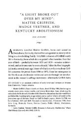 mattie griffith, madge vertner, and kentucky abolitionism - The Filson ...