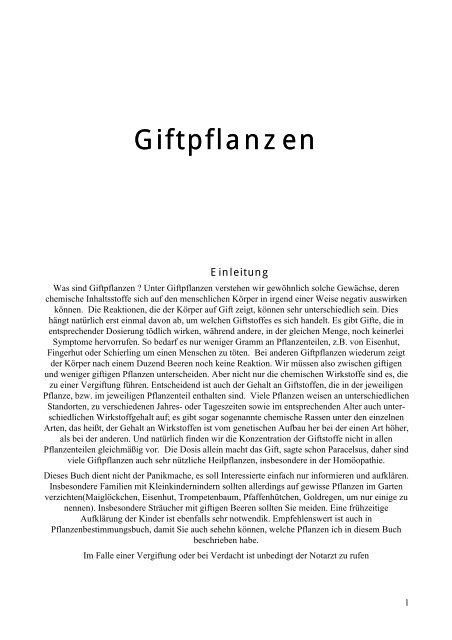 Lexikon der Giftpflanzen