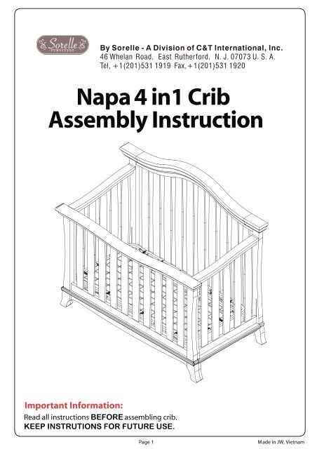 Napa 4 in1 Crib Assembly Instruction - Hayneedle