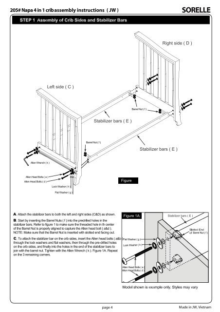 Napa 4 in1 Crib Assembly Instruction - Hayneedle