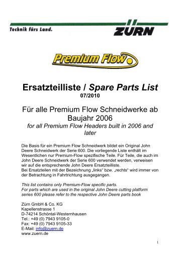 Ersatzteilliste / Spare Parts List 07/2010