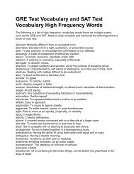 GRE Test Vocabulary and SAT Test Vocabulary High Frequency ...