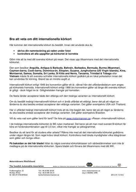 Bra att veta om internationellt körkort