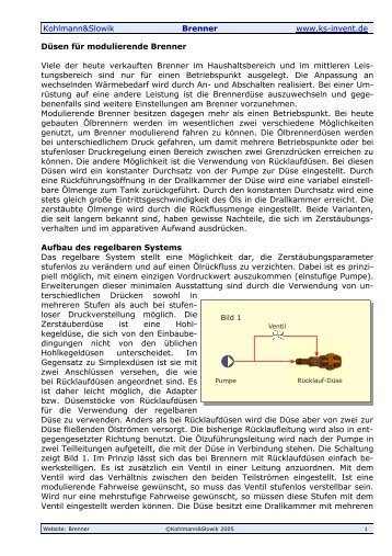 Kohlmann&Slowik Brenner www.ks-invent.de Düsen für ...