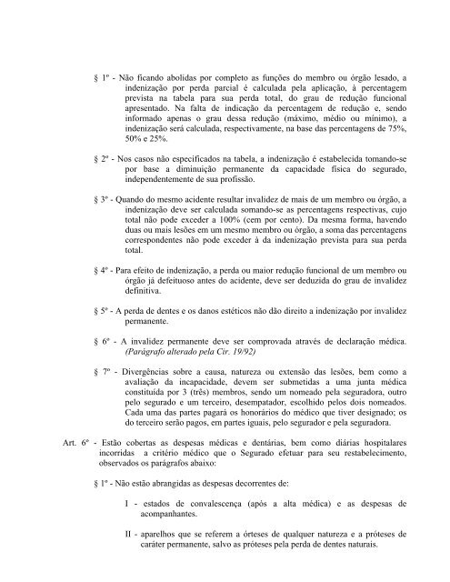 CIRCULAR NÂº 029 de 20 de dezembro de 1991 Aprova ... - Susep