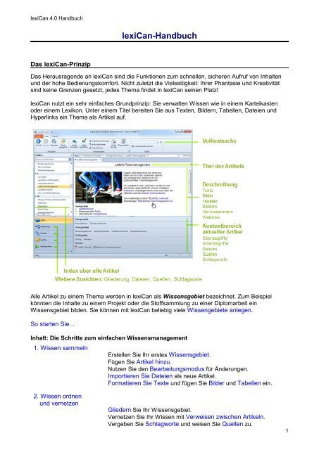 lexiCan Hilfe PDF