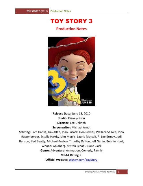  Toy Story 3 : Tom Hanks, Tim Allen, Joan Cusack, Ned