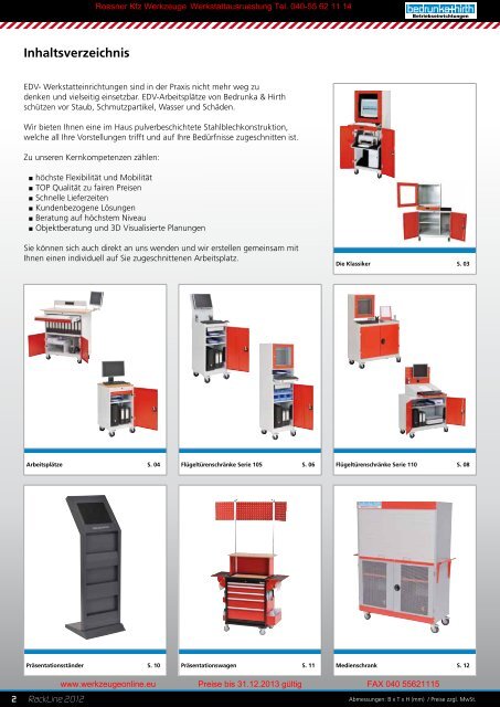 Werkstatt Computerwagen Computerschrank fahrbar Aktion 2012 ...