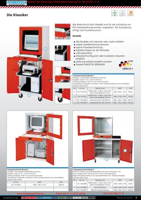 Werkstatt Computerwagen Computerschrank fahrbar Aktion 2012 ...