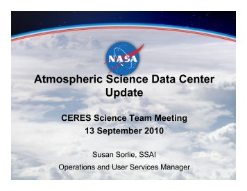 Atmospheric Sciences Data Center (ASDC) Update - ceres - NASA