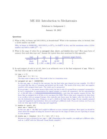 ME 333: Introduction to Mechatronics - Northwestern Mechatronics ...