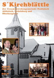 Das Kirchblättle - Evangelische Kirchengemeinde Neubulach