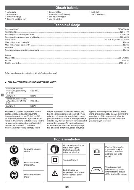 Tischkreissäge Table Saw Scie circulaire sur ... - Nářadí PEDDY.cz