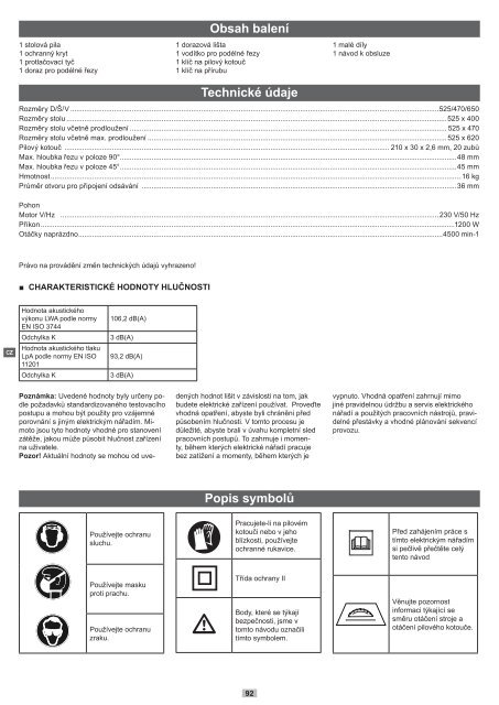 Tischkreissäge Table Saw Scie circulaire sur ... - Nářadí PEDDY.cz