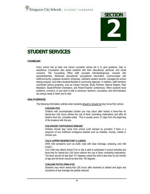 Student Handbook - Kingsport City Schools - Website